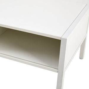 Modern Rattan Coffee Table with Sliding Door