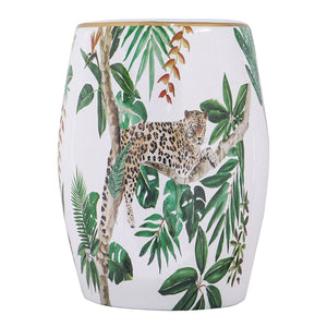 13x13x18 Ceramics Garden Stool Jungle-Themed Accent Side Table