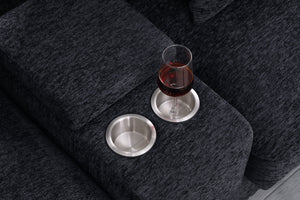 Celine - Fabric Corner Sectional Sofa With Right-Facing Chaise, Cupholders, And Charging Ports