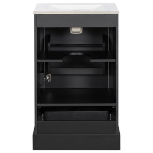 Bathroom Vanity With Sink, Soft Close Door, Adjustable U-Shaped Shelf