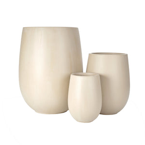 U_STYLE Lightweight Round MGO Outdoor Planter Set - 3 Sizes