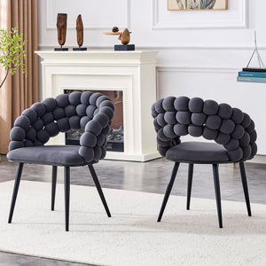 Puffy Bubble, Ball Chain Chairs For Dining Room (Set of 2)