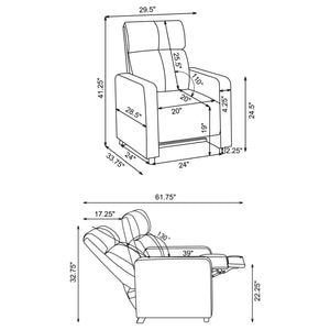 Push Back Recliner - Black