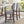Set of 4 Mid-Century Modern Linen Upholstered Bar Stools