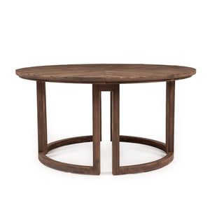TREXM Patio Dining Table Set for 6 with Umbrella Hole