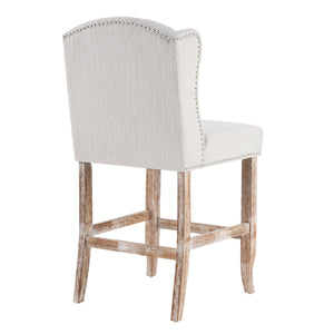 26.78'' Seat Height Vienna Contemporary Fabric Tufted Wingback Counter Stools, Set of 2