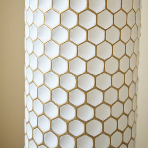 3-Piece Modern Metal Vase Set - White & Gold