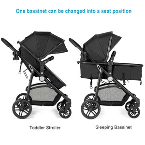 2-in-1 Foldable Pushchair Newborn Infant Baby Stroller