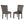 Dining Chairs With Pedestal Base (Set of 2) - Black / Brown