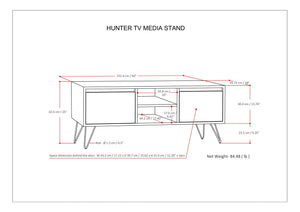 Hunter - TV Media Stand - Umber Brown Stain