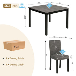 Modern Dining Table Set With Upholstered Chairs For Dining Room