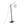 Arturo Contemporary Floor Lamp in Black Wood and Black Steel with Grey Fabric Shade