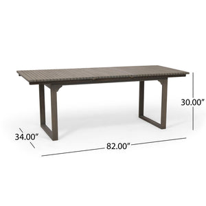 Outdoor Expandable Acacia Wood Dining Table With U-Shaped Leg