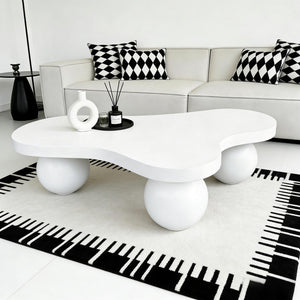 Cloud Shaped Coffee Table With 3 Ball Legs For Living Room