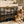 Vintage Wood Grain Dog Cage with Rotating Bowl