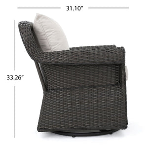 Amaya Outdoor Swivel Rocker Chair with Water Resistant Cushions