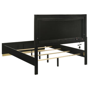 5 Piece California King Bedroom Set With Upholstered Headboard - Black