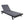 Black Iron + Teak Finish Chaise Lounge Set