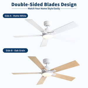 Reversible Motor Integrated LED Dimmable Ceiling Fan With Light