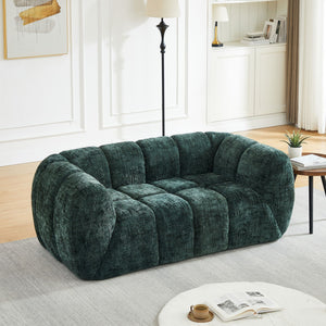 Quilted Cloud Sofa With Rounded Armrests And Piano Key Backrest Design