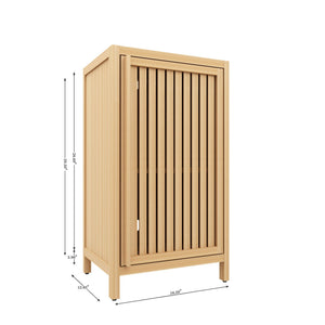 Bamboo Freestanding Storage Cabinet With Door And Shelf For Bathroom, Living Room, Kitchen - Natural / Natural Wood