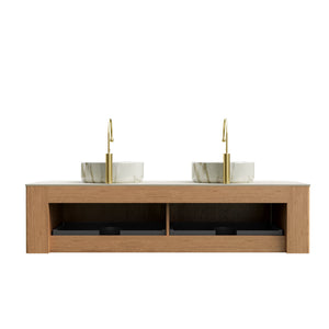 DINA 60" Bathroom Vanity with Ceramic Basins and Sintered Stone Top