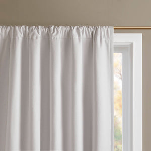 2-PK 52x84" Sound Blocking Total Blackout Curtain Panel Pair White