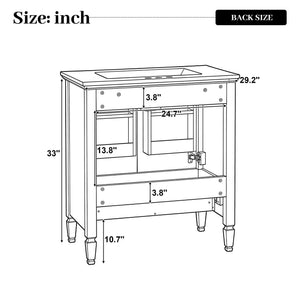 Freestanding Vanity With 1 Drawer & 2 Soft Close Doors With Door Mounted Storage