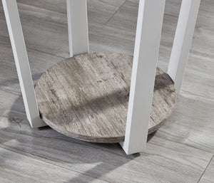 Elysian - Contemporary Round End Table With Shelf - Gray