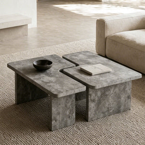 Modular Concrete Coffee Table Set of 2