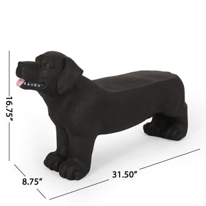 MGO Dog Bench - Outdoor Labrador Design, Matte Black