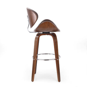Lumos Mid Century Modern Upholstered Swivel Barstool