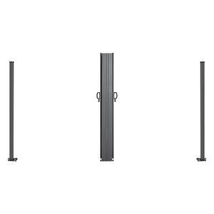 Retractable Side Awning, 71" x 236" Patio Screen with Waterproof Polyester Fabric