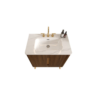 Etna 30"F Striped Bathroom Vanity