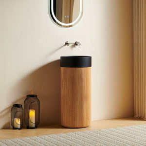 JINBO 16" Freestanding Cylindrical Bathroom Vanity Cabinet