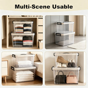 4 Pack 90 QT Plastic Storage Bins with Lids