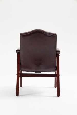 Burgundy Leather Reception Guest Chairs
