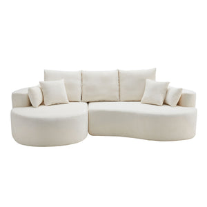 2 Piece Fabric Cloud Curved Sectional Sofa With Chaise