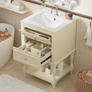 20'' Bathroom Vanity with Ceramic Sink and Storage Cabinet