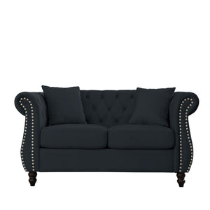 Chesterfield Sofa With Rolled Arms And Nailhead Trim