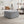 Square Upholstered Ottoman with Black-and-White Fabric