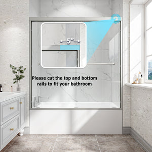 55-60" W x 60" H Brushed Nickel Double Bypass Sliding Shower Door