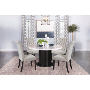 Tufted Rolled Backrest Side Chairs (Set of 2)