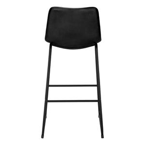 Bar Height Office Chair with Curved Backrest and Leather-Look Upholstery