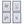 Botanical Wall Art Prints, Home Decor For Living Room Dining Room, Bedroom, Hallway (Set of 4) - White / Black