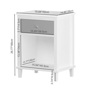 Nightstand With 1 Drawer and 1 Shelf