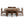 7 Piece Outdoor Dining Set For 6, Table With Umbrella Hole & 6 Armless Chairs For Backyard - Brown