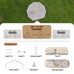 4 Season Bell Tent 16.4FT Waterproof Glamping Yurt