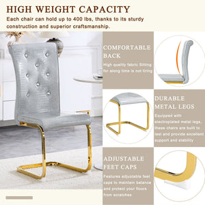 Elegant Design Alligator Skin Upholstered Dining Chairs