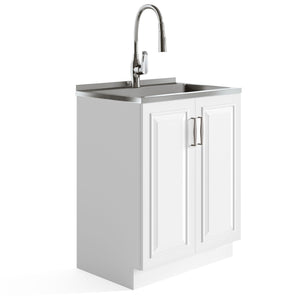 Darwin - Deluxe Laundry Cabinet With Pull-Out Faucet And Stainless Steel Sink